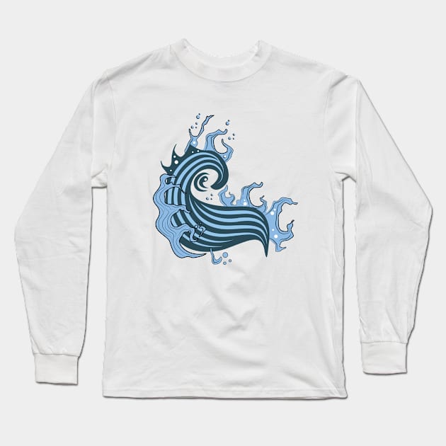 Wave Series: Stylized Wave Long Sleeve T-Shirt by Jarecrow 